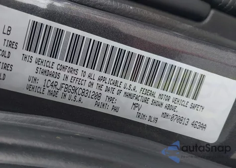 2019 Jeep Grand Cherokee Limited 4X4 из США, поврежденный, VIN 1C4RJFBG9KC831208